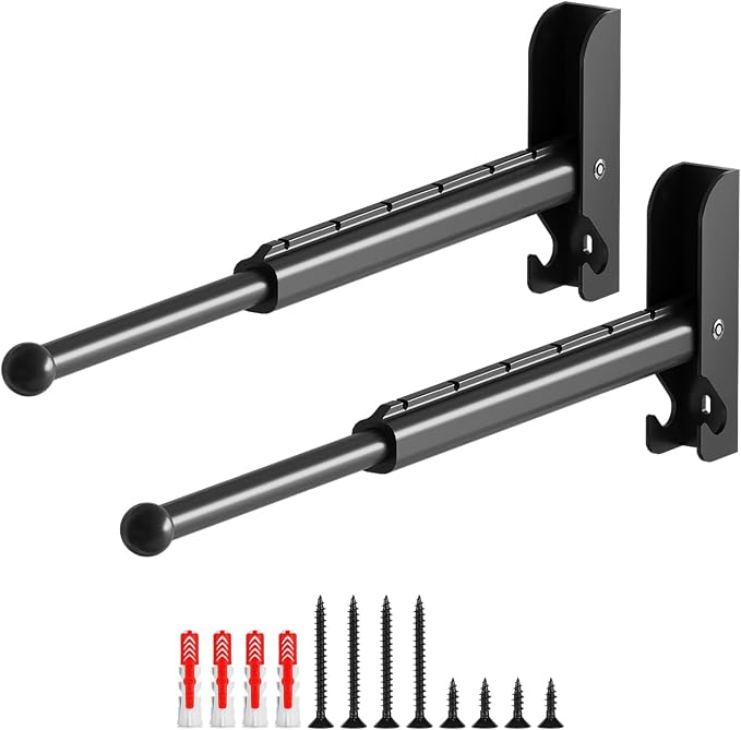 BaiNong Pull Out Wall Mounted Clothes Drying Rack Black 13" Foldable 2 Pack | by BaiNong