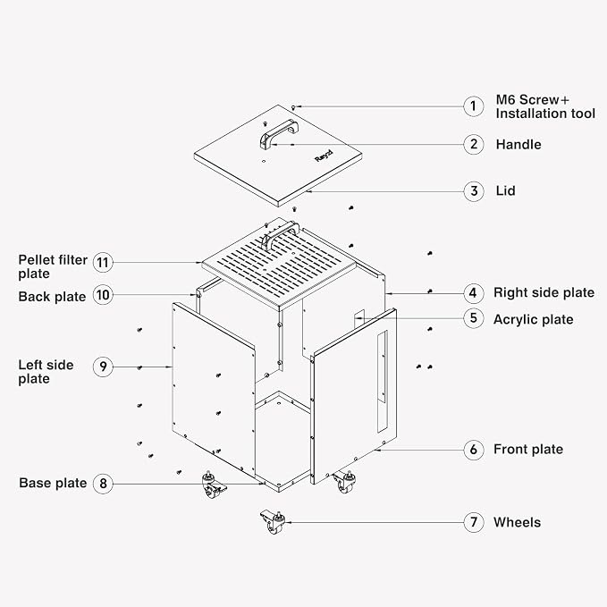 Rayzi 66lb Wood Pellet Storage Bin, Carbon Steel Fuel Pellet Container - Image 7