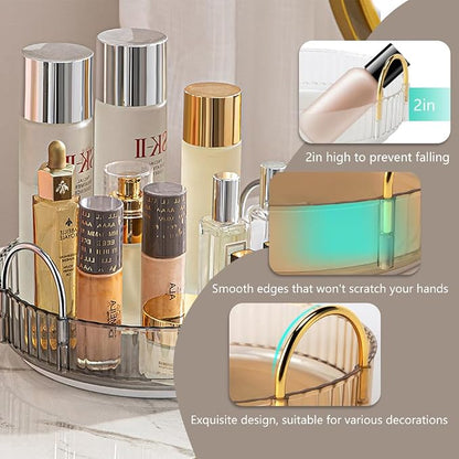 Rotating Makeup Organizer for Vanity, Spinning Cosmetics Storage for Bathroom - Image 4
