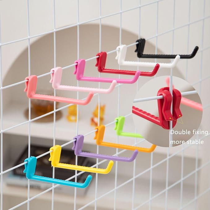 2 Pack Grid Panels Hanging Wire Basket Storage - Image 3