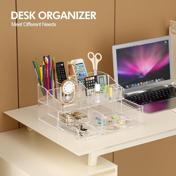 Makeup Organizer for Vanity, Acrylic Large Desk Organizer - Image 7