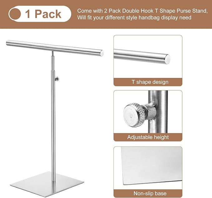 uxcell Necklace Display Stand Adjustable Height Jewelry Rack T Bar Tabletop - Image 4