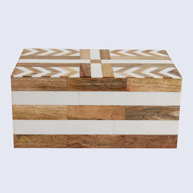 Handicrafts Home White Large Decorative Storage Box - Image 4