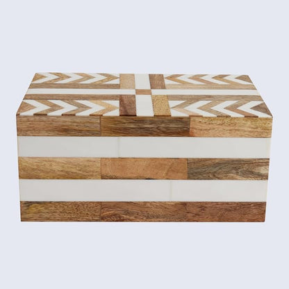 Handicrafts Home White Large Decorative Storage Box - Image 4