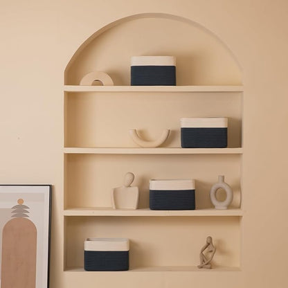 4 Pack Storage Baskets for Organizing, Woven Baskets for Shelves - Image 7