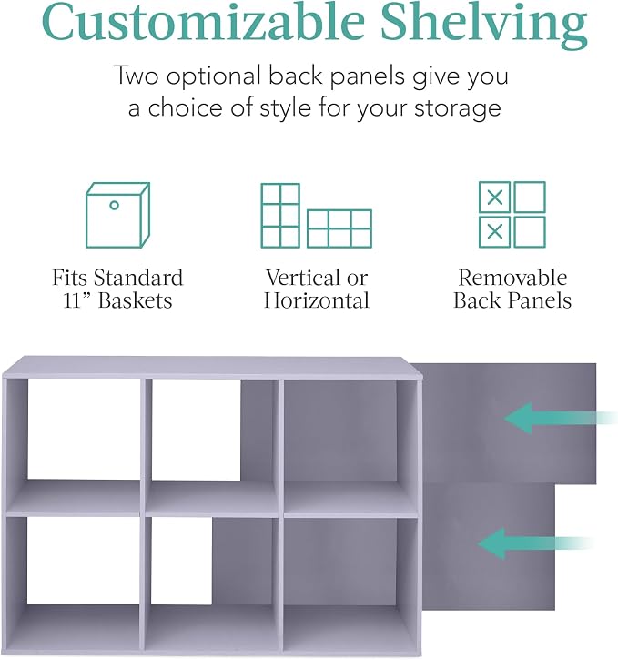 Best Choice Products Kids Bookcase 6-Cube Storage Organizer, 11in Shelf Opening - Image 3