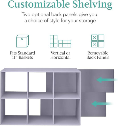 Best Choice Products Kids Bookcase 6-Cube Storage Organizer, 11in Shelf Opening - Image 3