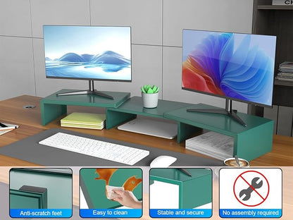 Dual Monitor Stand for Desk, Metal Computer Stand, Desk Shelf Riser, Desktop - Image 6