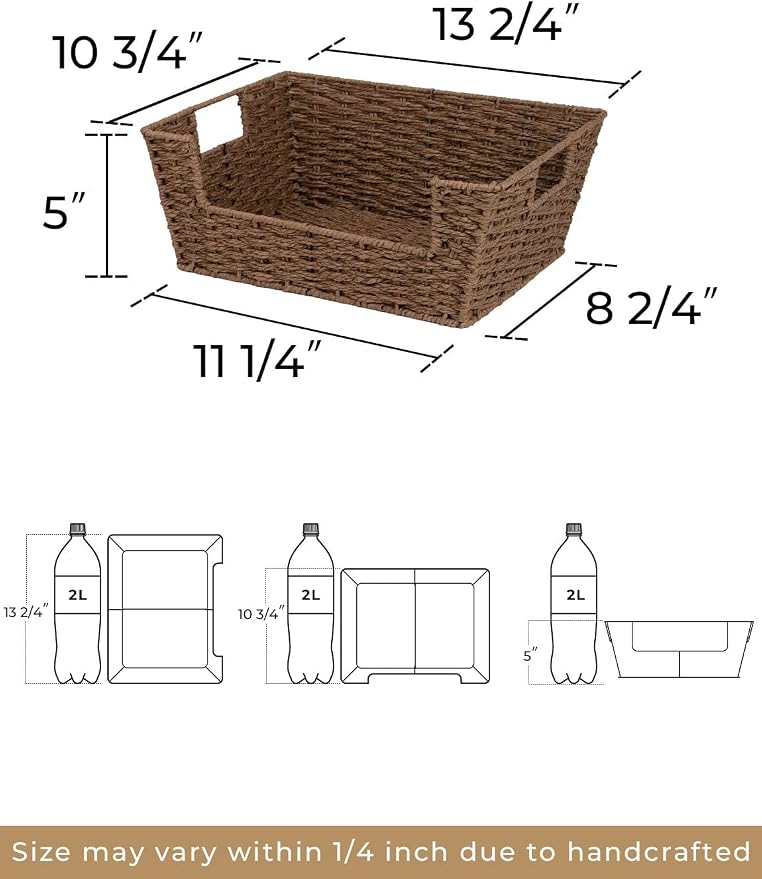 StorageWorks Round Paper Rope Woven Basket - Image 2