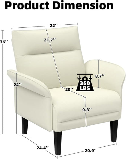 2-Pack Faux Leather Accent Sofas, Symmetrical Shawl Armchairs - Image 2