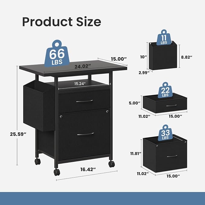 Simple Deluxe 2 Drawer File Cabinet - Image 3