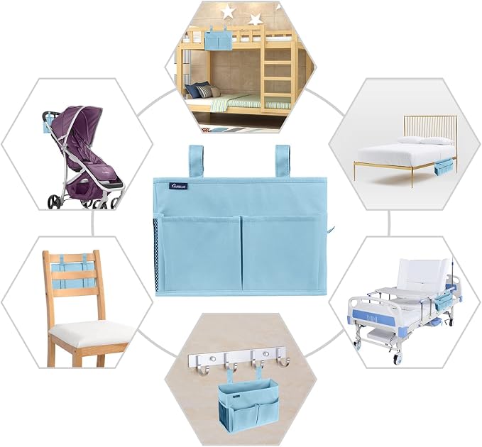Surblue Bedside Caddy Hanging Organizer Bedside Storage Bag - Image 7