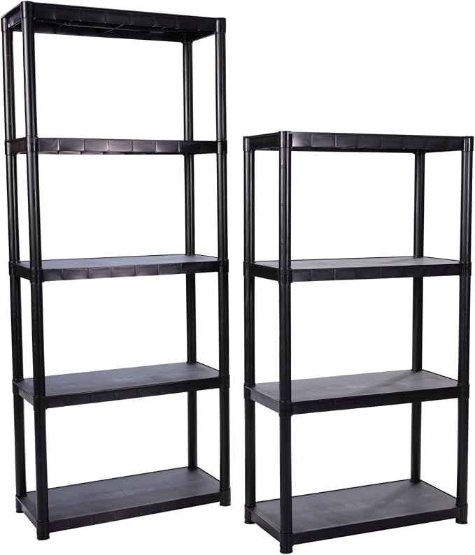 4-Shelf Plastic Storage Shelving Unit, Freestanding Organizer Utility Rack - Image 10