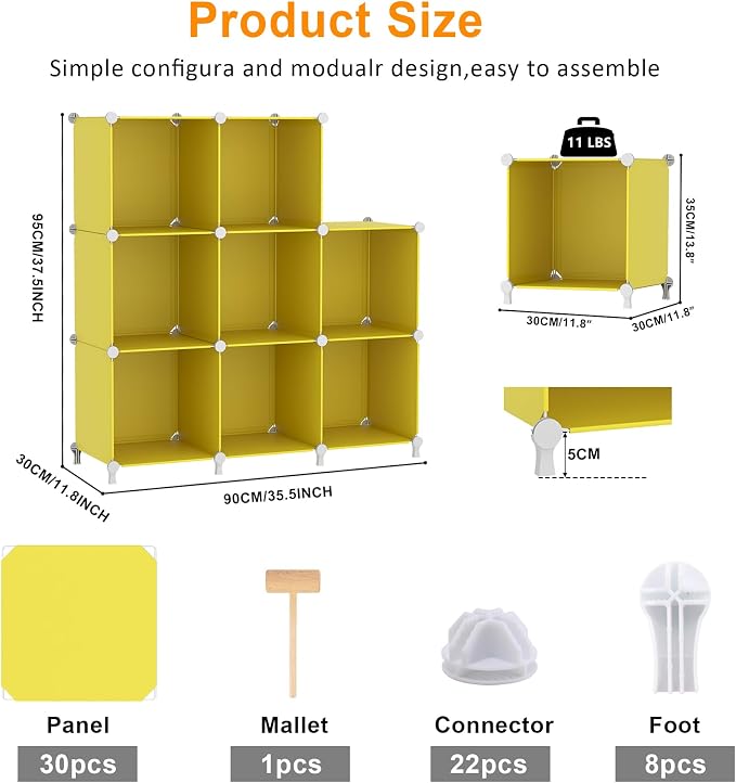 AWTATOS Cube Storage Organizer, 8 Cube Closet Organizers Stackable, DIY Plastic - Image 3