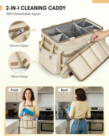 Ytonet Cleaning Caddy Bag with Detachable Apron, Extra Large Cleaning Supplies - Image 4
