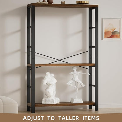 6-Tier 39.37" Wide Heavy Duty Bookshelf, Industrial Wood and Metal Bookshelf - Image 5