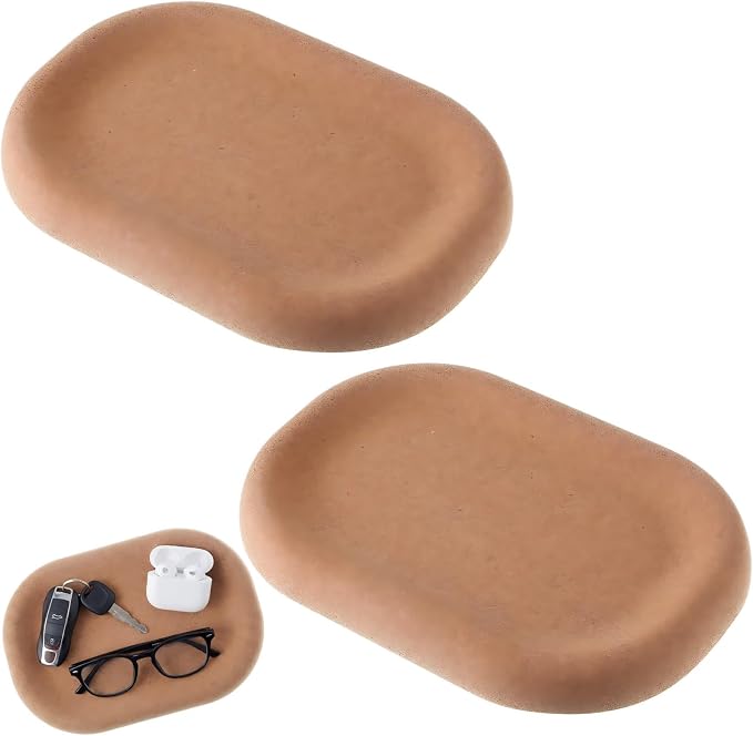 Novabright 2 Pack 9.65 Inch Brown Cork Trays Decorative Catch All Tray by Unknown