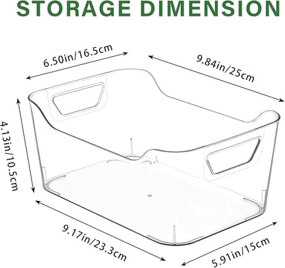 12 Pack Clear Plastic Storage Bins, Pantry Organizers and Storage, Plastic - Image 4