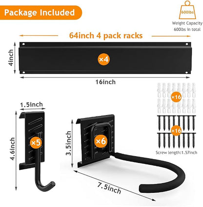 TORACK Bike Storage Rack, 6 Bike Racks & 5 Hooks - Image 6