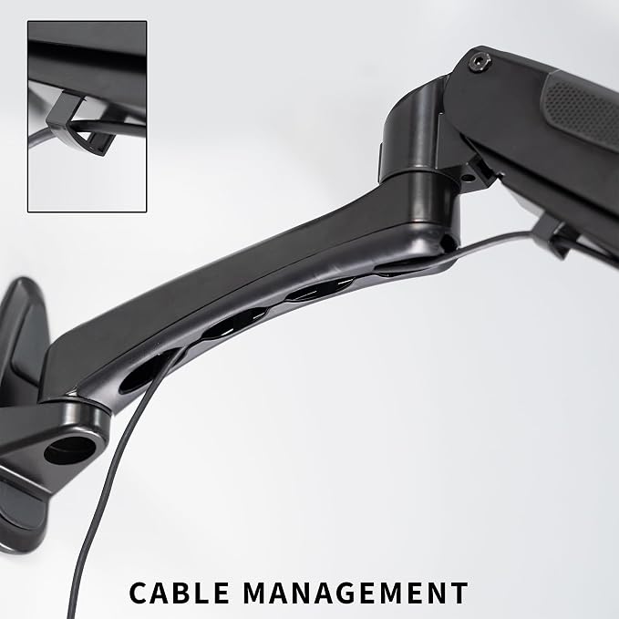 VIVO Sit-Stand 24 Inch Pneumatic Spring Keyboard and Mouse Tray Wall Mount - Image 9