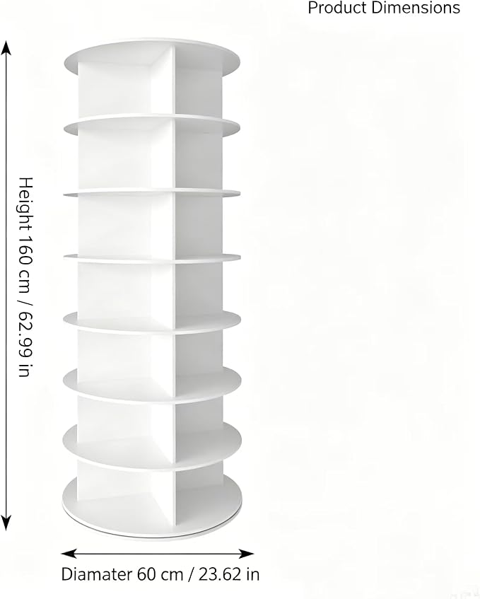 7 Tier Spinning Shoes Organizer Tower, Space-Saving 360° Revolving Shoe Rack - Image 3