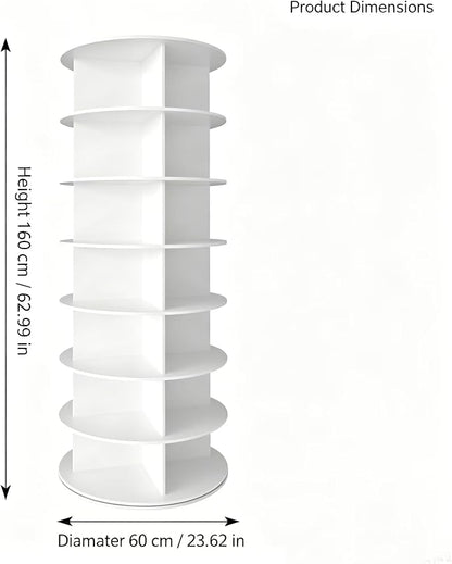 7 Tier Spinning Shoes Organizer Tower, Space-Saving 360° Revolving Shoe Rack - Image 3