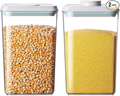 Food Storage Containers with Lids, 2.9Qt 2Pcs Airtight Pop Food Storage by EQI