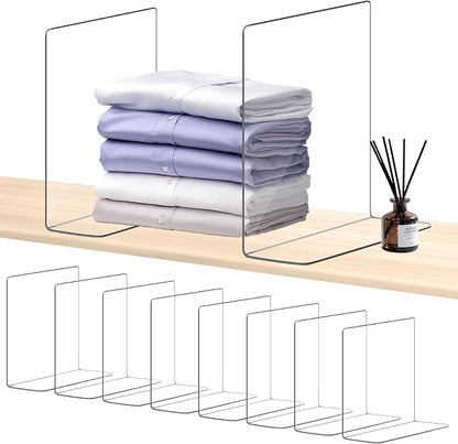 OKPOW Acrylic Shelf Dividers for Closet Organization: 10" Tall X 8.46" Deep by OKPOW