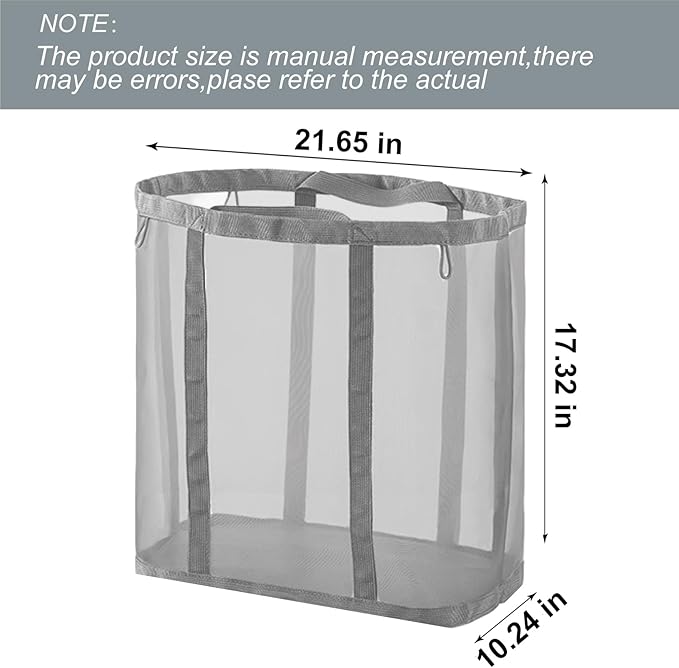 Mesh Bag with Handles, Collapsible Laundry Basket, Foldable Laundry Bag - Image 2