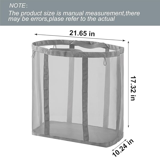 Mesh Bag with Handles, Collapsible Laundry Basket, Foldable Laundry Bag - Image 2