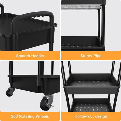 3 Tier Rolling Utility Cart - Image 2