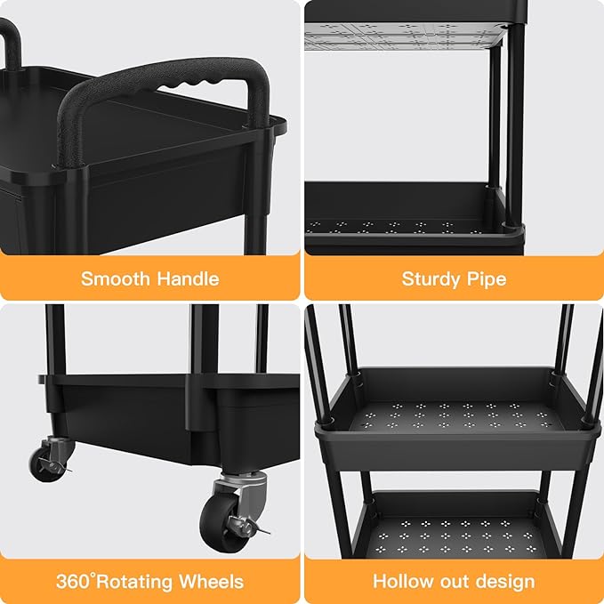 4 Tier Rolling Utility Cart - Image 2