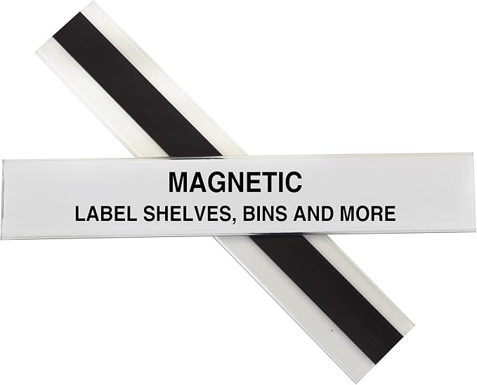 C-Line HOL-DEX Magnetic Shelf/Bin Label Holders, 1 x 6 Inches, 10 per Box by C-Line
