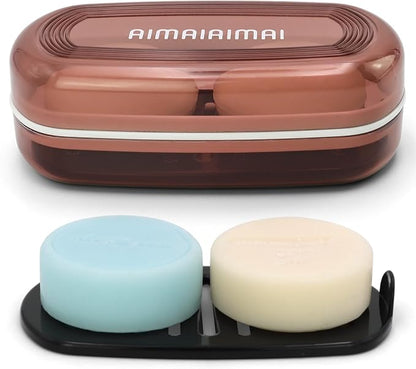 Shampoo Bar Holder Travel Case for Two Bars – Compatible by AIMAIAIMAI