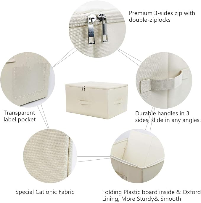 iwill CREATE PRO 3-Pack Beige Folding Storage Boxes - Image 4