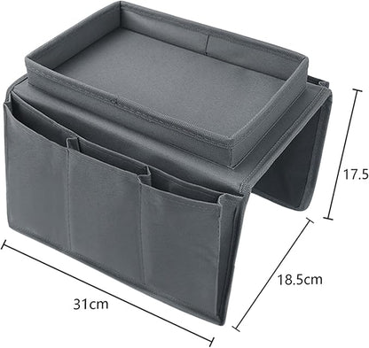 5 Pockets TV Remote Control Holder Couch Sofa Tray Armrest Organiser Oxford - Image 7