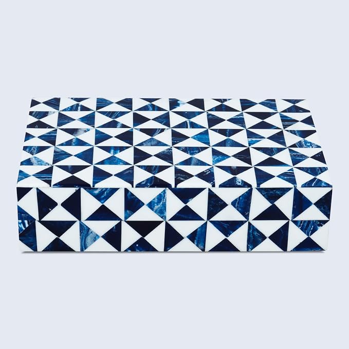 Handicrafts Home Blue and White Decorative Storage Box - Image 4