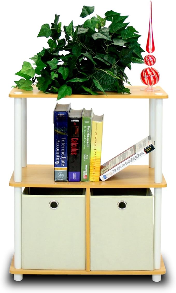Furinno 99152BE/WH/IV 3-Tier Go Green Multipurpose Storage Rack Shelving Unit by Furinno-FitsYourSpaceFitsYourBudget