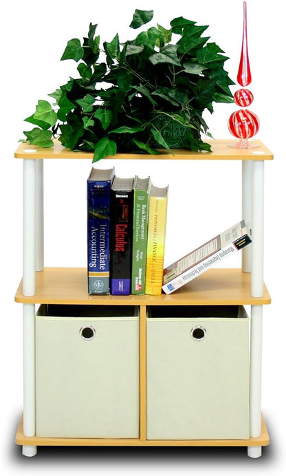 Furinno 99152BE/WH/IV 3-Tier Go Green Multipurpose Storage Rack Shelving Unit by Furinno-FitsYourSpaceFitsYourBudget