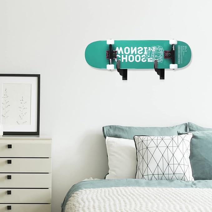 BiJun Skateboard Wall Mount, Snowboard Wall Mount Display, Acrylic Horizontal - Image 2