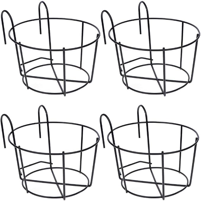 4 Pack Hanging Planters for Railings Rail Planter Hanging Baskets Flower Pot by WWahuayuan