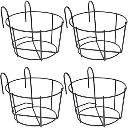 4 Pack Hanging Planters for Railings Rail Planter Hanging Baskets Flower Pot by WWahuayuan
