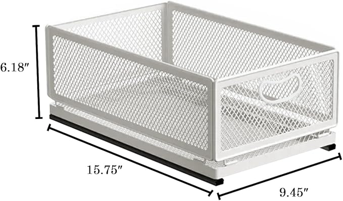 Sliding Cabinet Basket Organizer Drawer Self Adhesive Slide out Pantry Shelves - Image 2