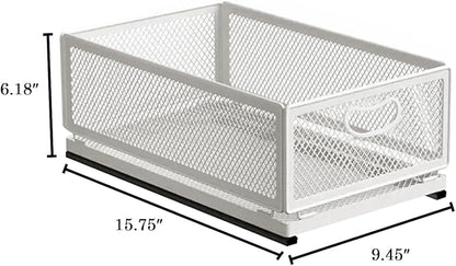 Sliding Cabinet Basket Organizer Drawer Self Adhesive Slide out Pantry Shelves - Image 2