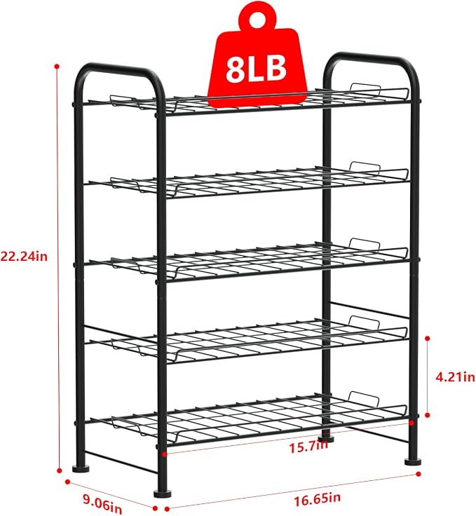 OYEAL Plastic Water Bottle Storage Rack 5 Tier Bottled Water Holder Organizer - Image 2