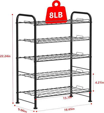 OYEAL Plastic Water Bottle Storage Rack 5 Tier Bottled Water Holder Organizer - Image 2