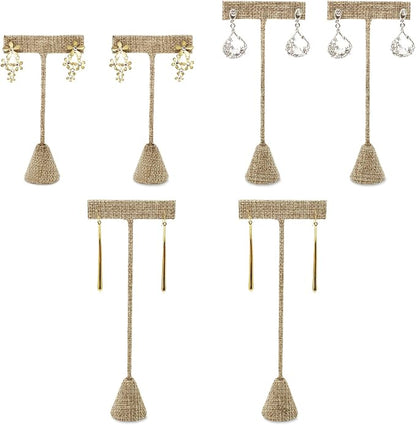 Ikee Design 6Pcs Set Linen Earring T Stand Display Set, Jewelry Display Stand by IkeeDesign