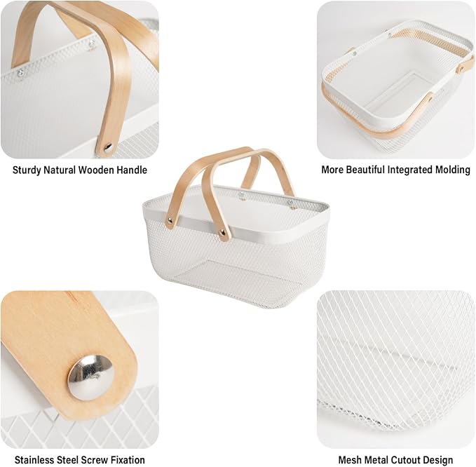 Metal Mesh Steel Harvest Basket, Wire Garden Basket - Image 4