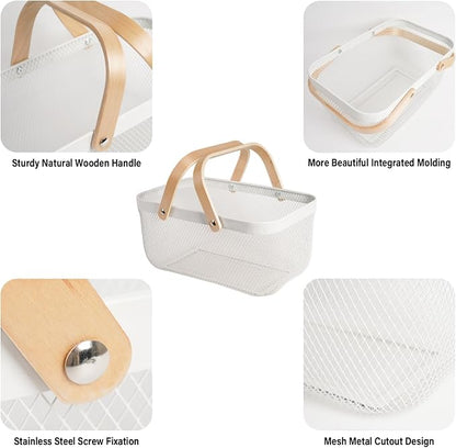 Metal Mesh Steel Harvest Basket, Wire Garden Basket - Image 4