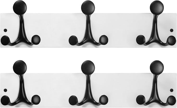 SKOLOO 17-Inch White Wood Coat Rack Wall Mount by SKOLOO